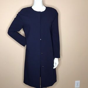 H&M Navy Blue Maxi Lightweight Layering Jacket